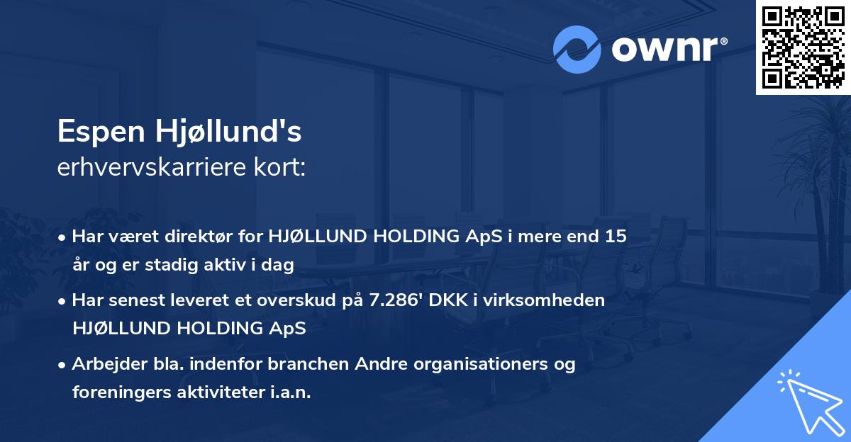 Espen Hjøllund's erhvervskarriere kort