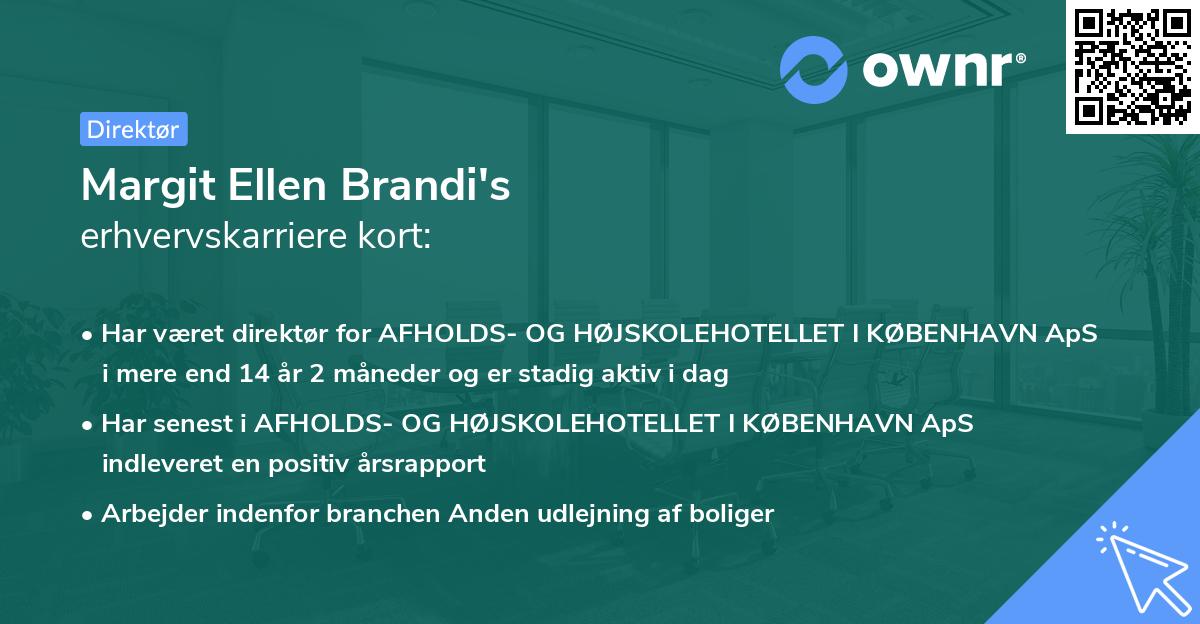 Margit Ellen Brandi's erhvervskarriere kort