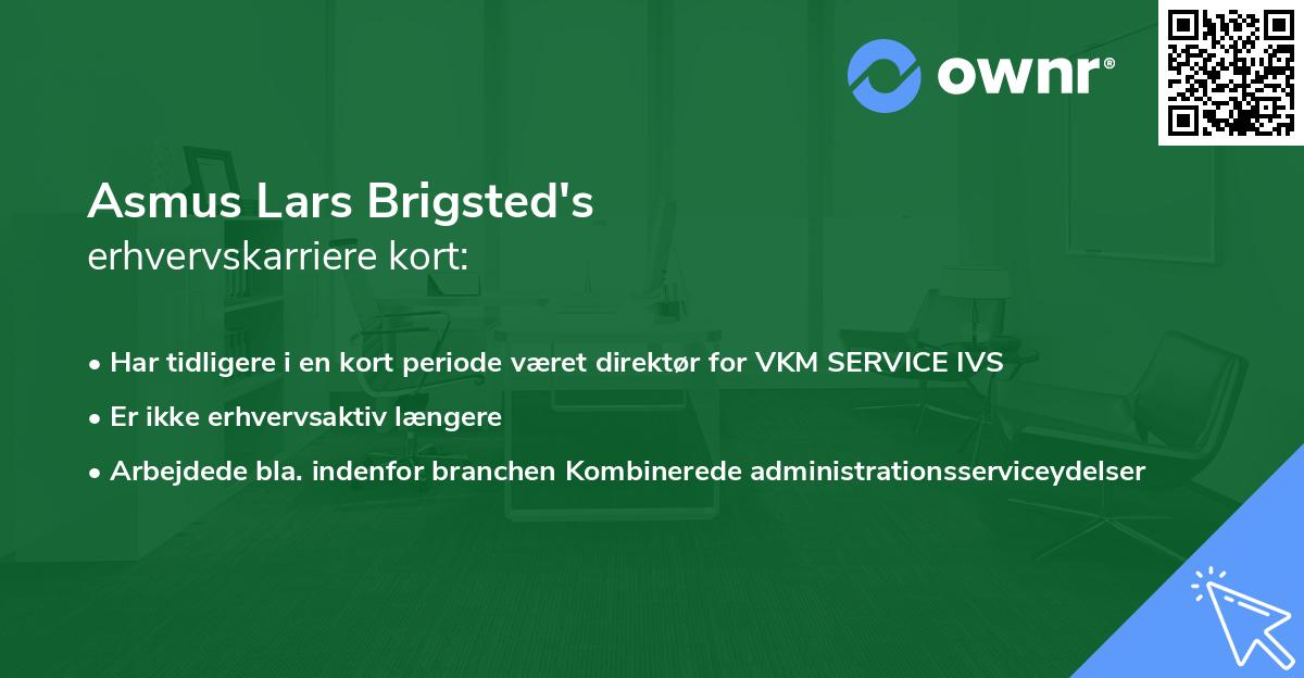 Asmus Lars Brigsted's erhvervskarriere kort