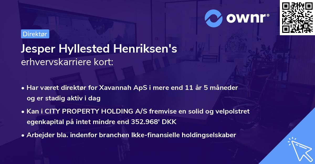 Jesper Hyllested Henriksen's erhvervskarriere kort