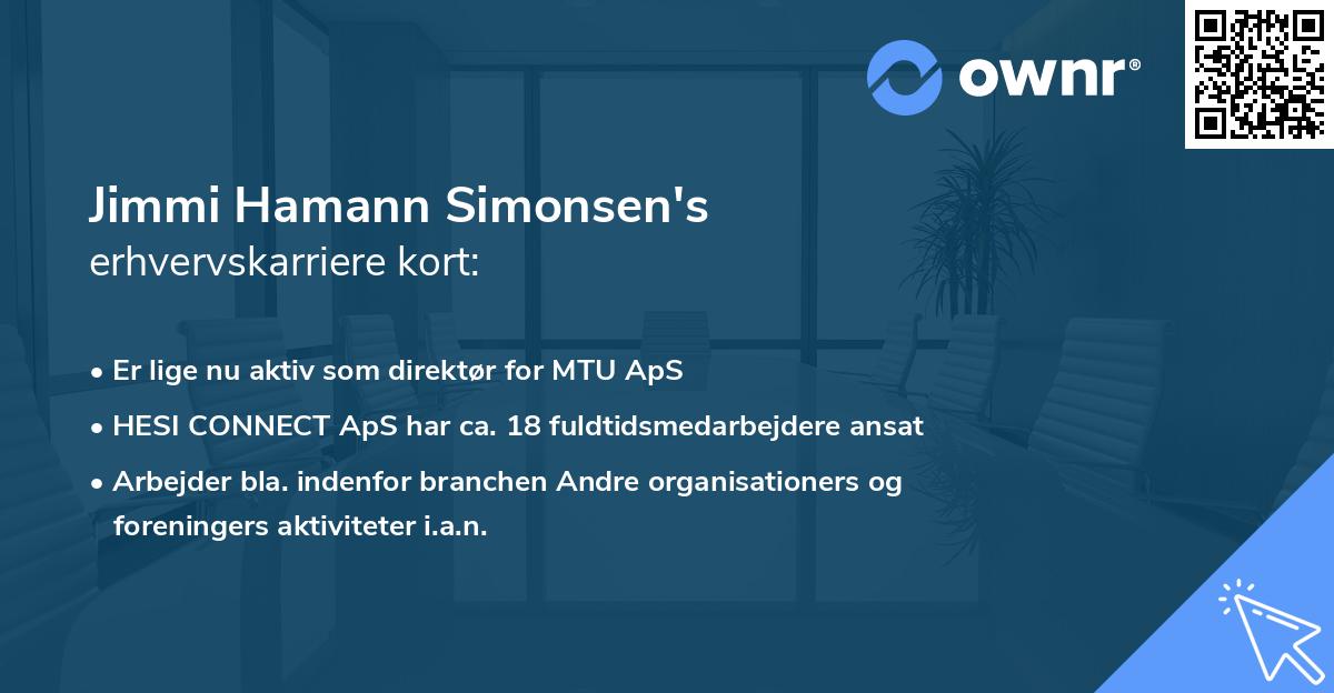 Jimmi Hamann Simonsen's erhvervskarriere kort