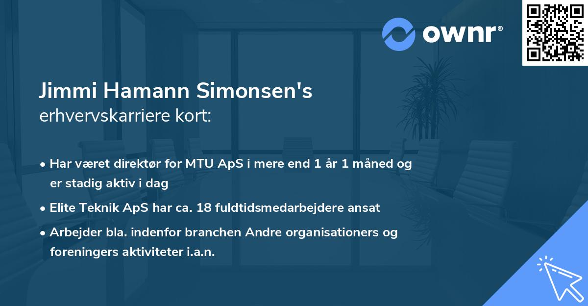 Jimmi Hamann Simonsen's erhvervskarriere kort
