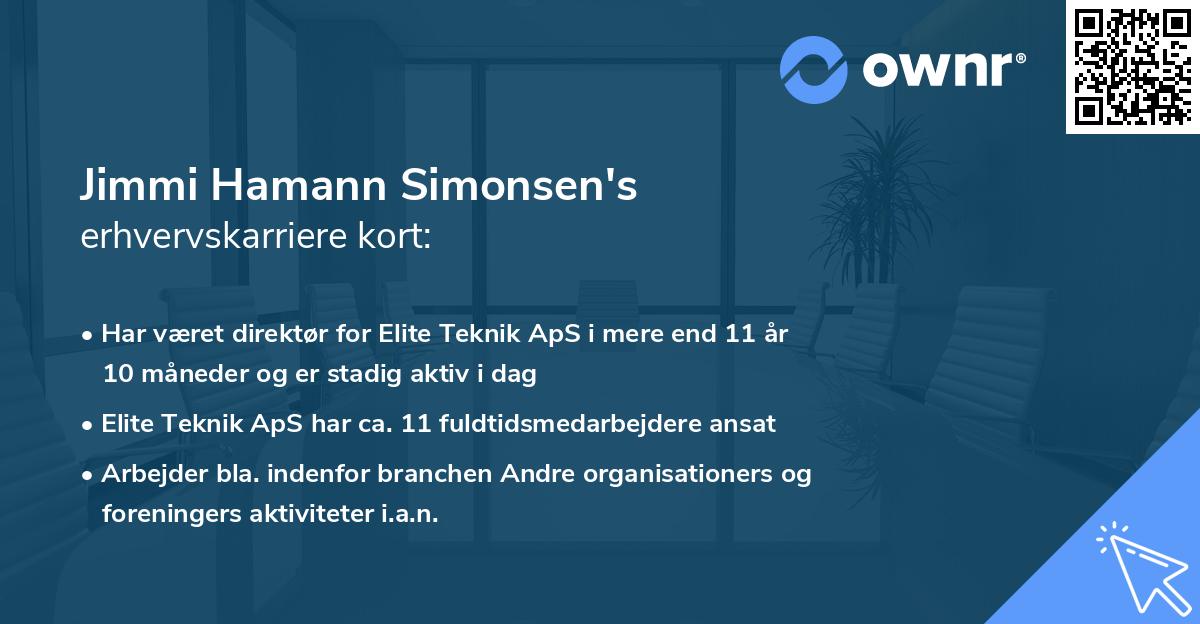 Jimmi Hamann Simonsen's erhvervskarriere kort