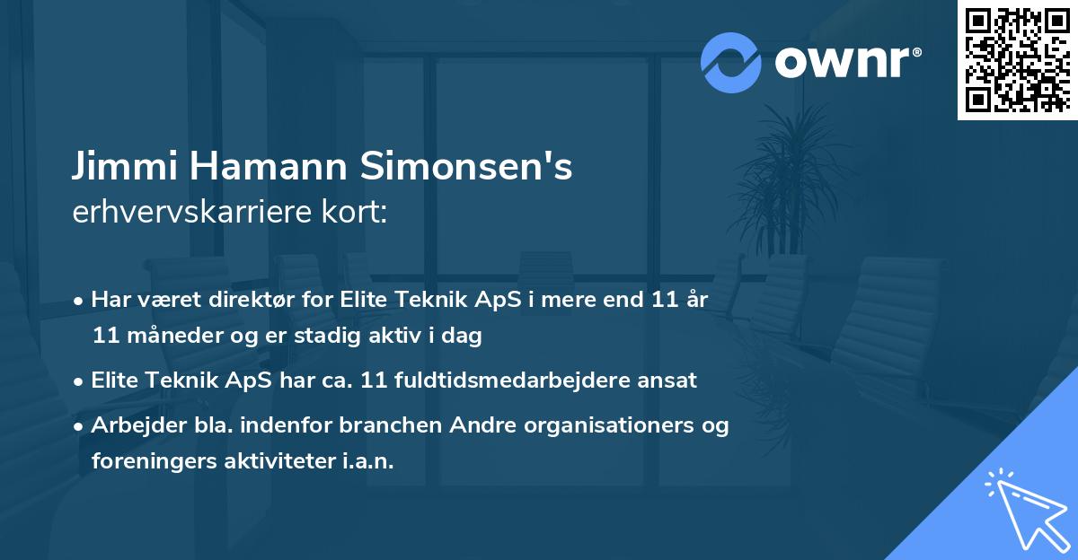 Jimmi Hamann Simonsen's erhvervskarriere kort