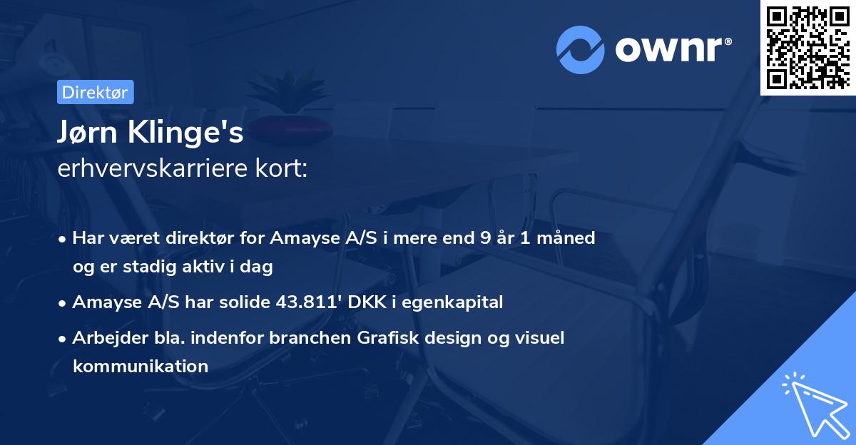 Jørn Klinge's erhvervskarriere kort