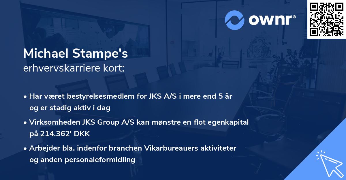 Michael Stampe's erhvervskarriere kort