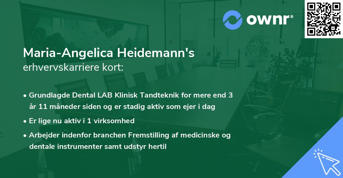 Maria-Angelica Heidemann's erhvervskarriere kort
