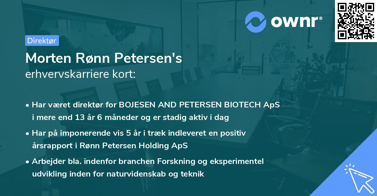Morten Rønn Petersen's erhvervskarriere kort