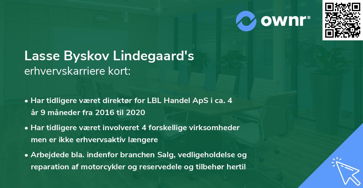 Lasse Byskov Lindegaard's erhvervskarriere kort