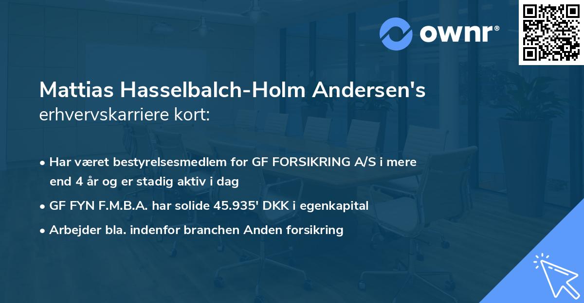 Mattias Hasselbalch-Holm Andersen's erhvervskarriere kort