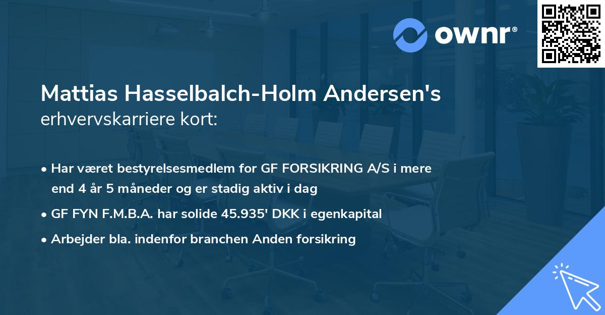 Mattias Hasselbalch-Holm Andersen's erhvervskarriere kort