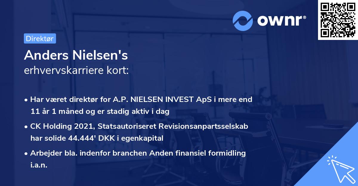 Anders Nielsen's erhvervskarriere kort