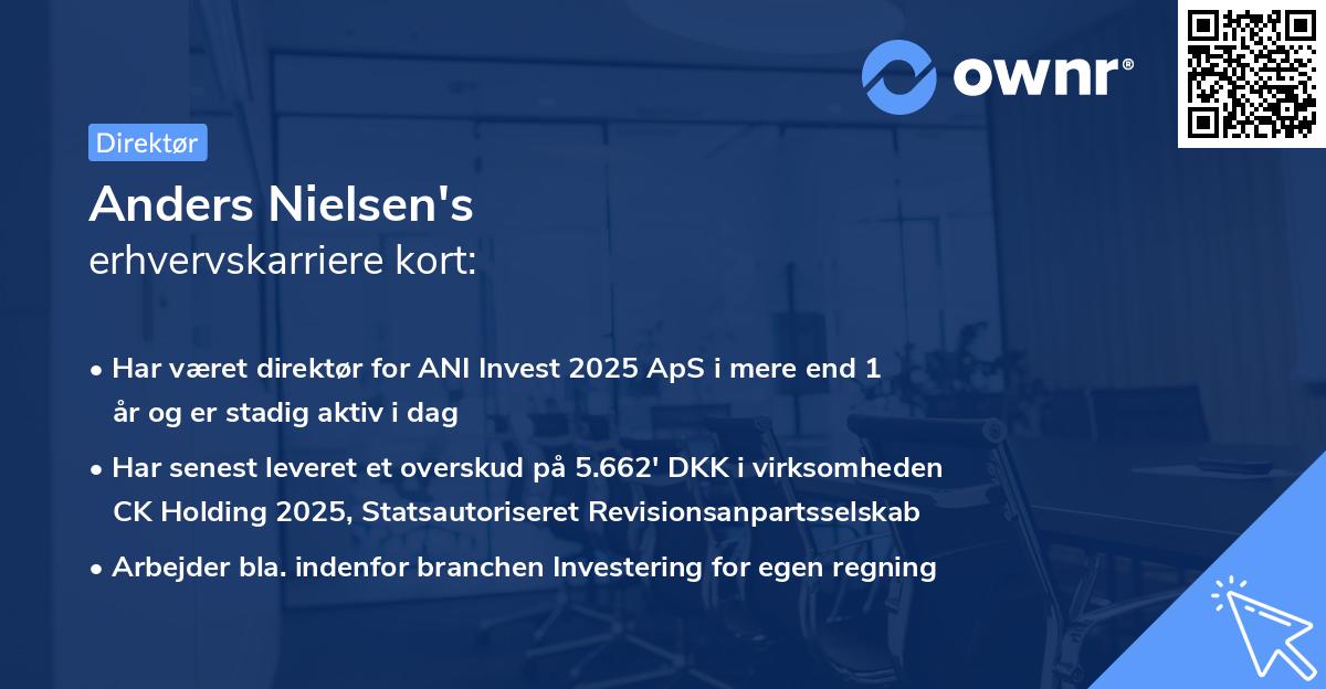 Anders Nielsen's erhvervskarriere kort