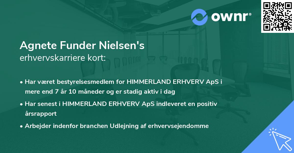 Agnete Funder Nielsen's erhvervskarriere kort