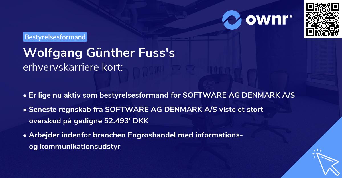 Wolfgang Günther Fuss's erhvervskarriere kort
