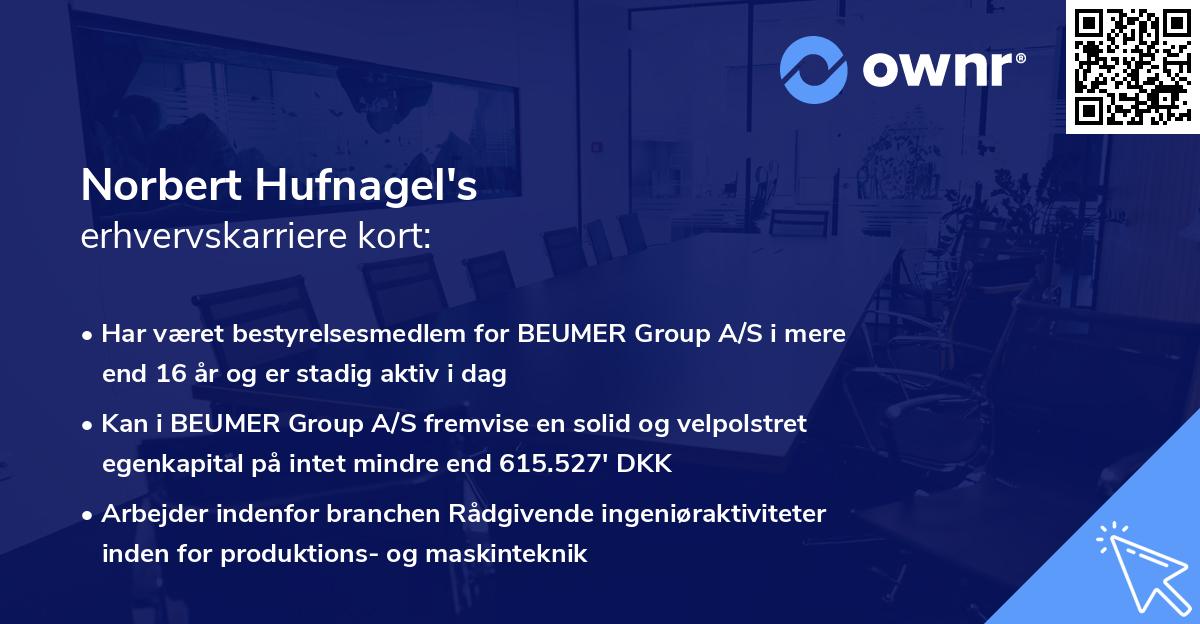 Norbert Hufnagel's erhvervskarriere kort