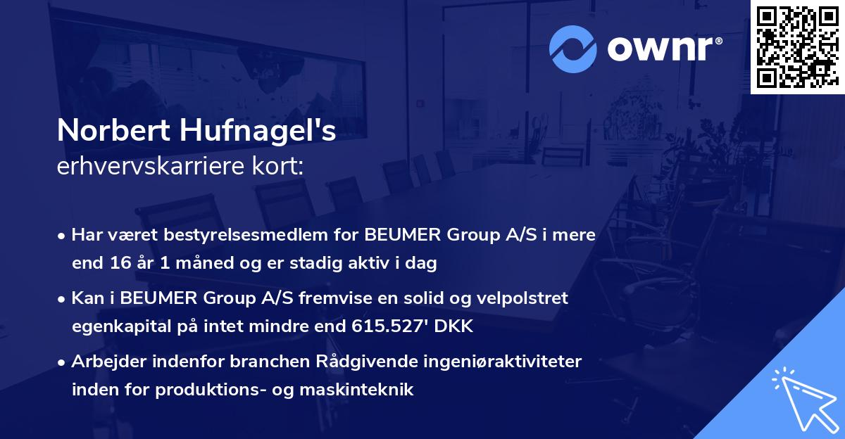 Norbert Hufnagel's erhvervskarriere kort