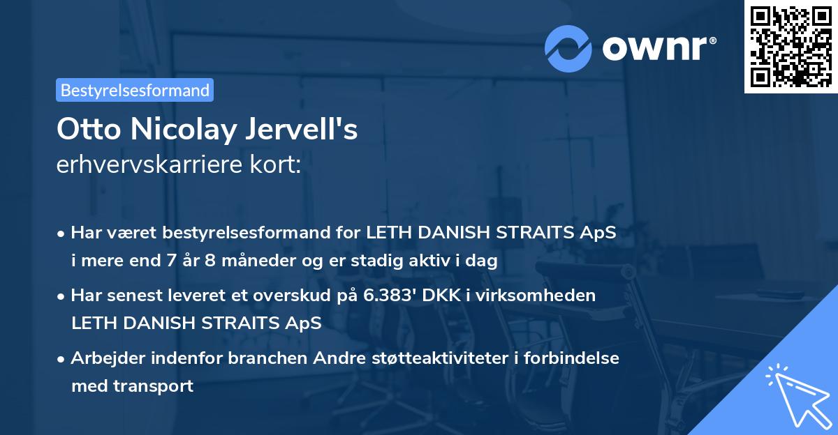 Otto Nicolay Jervell's erhvervskarriere kort