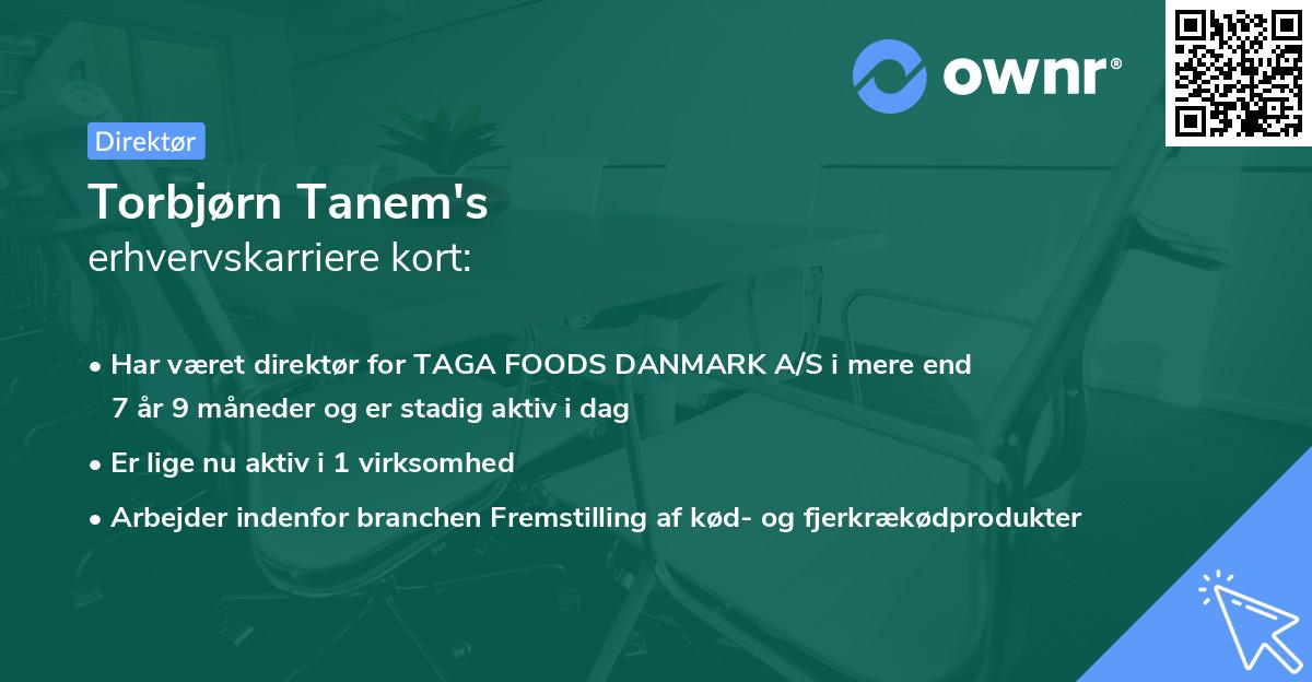 Torbjørn Tanem's erhvervskarriere kort