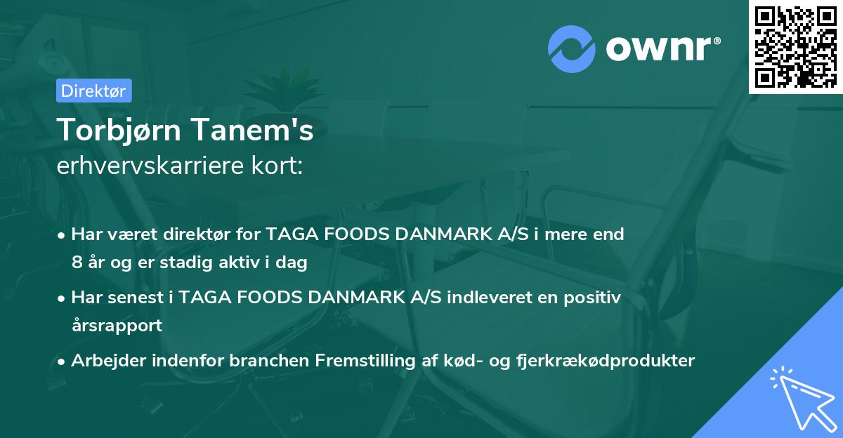 Torbjørn Tanem's erhvervskarriere kort