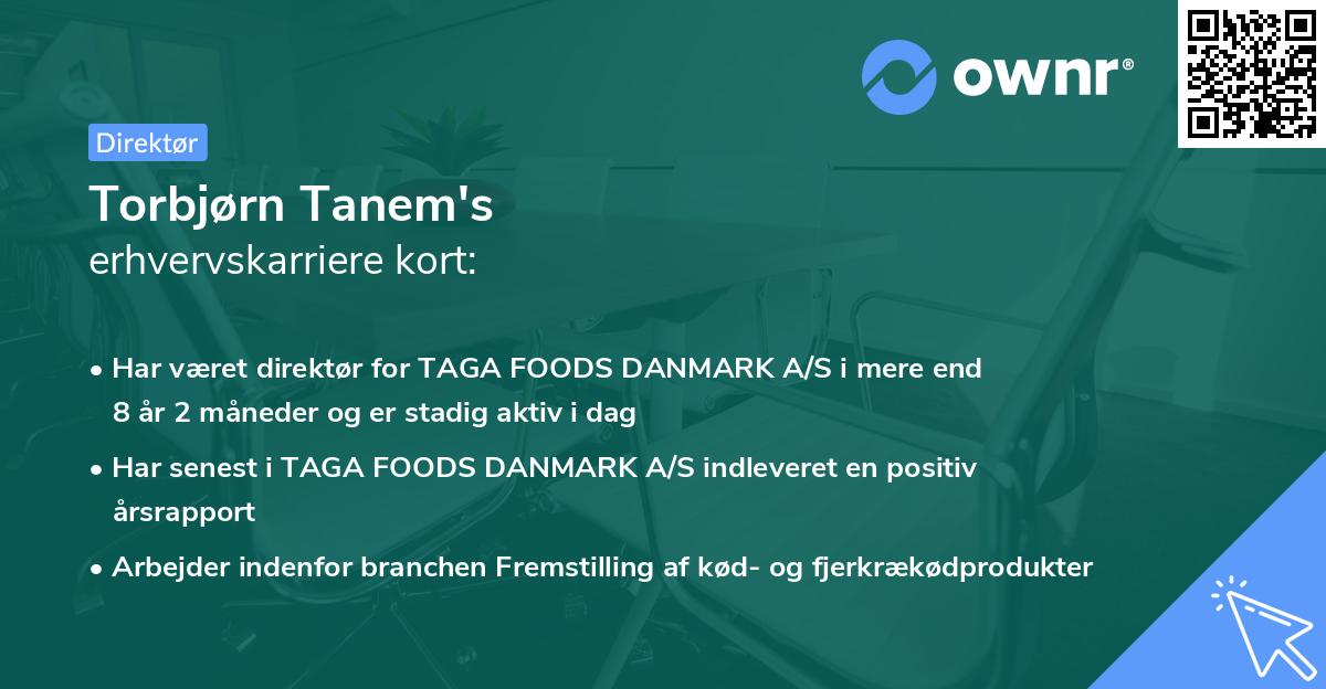 Torbjørn Tanem's erhvervskarriere kort