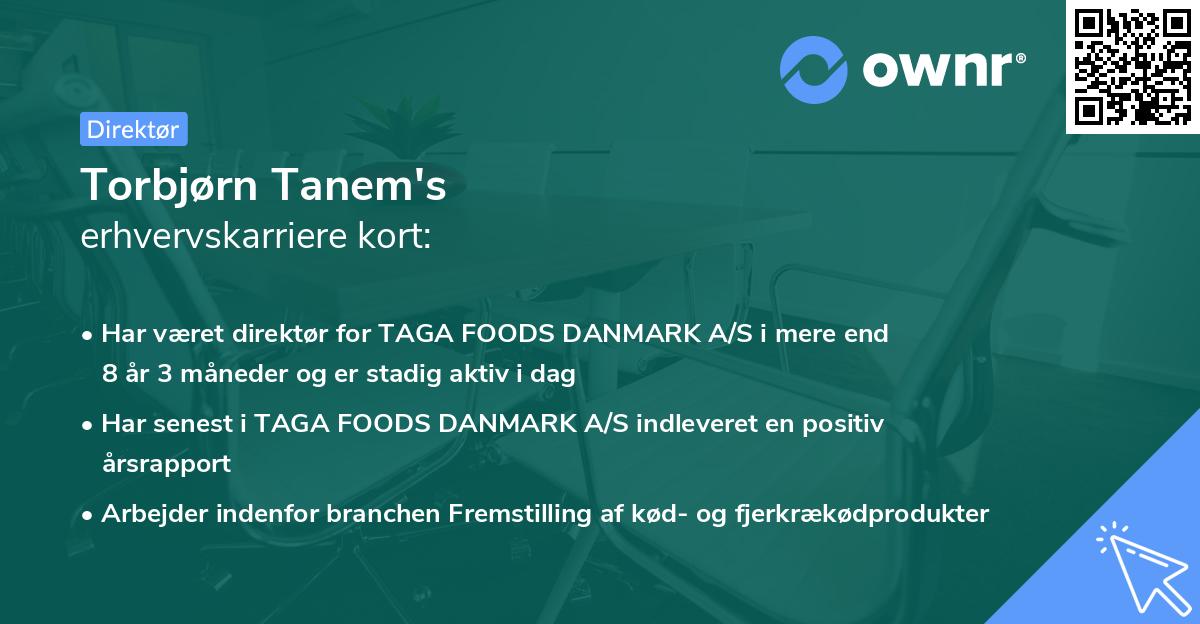 Torbjørn Tanem's erhvervskarriere kort