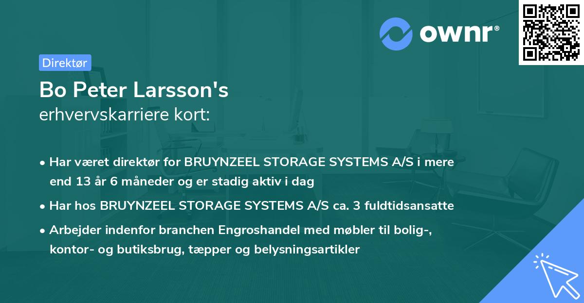 Bo Peter Larsson's erhvervskarriere kort
