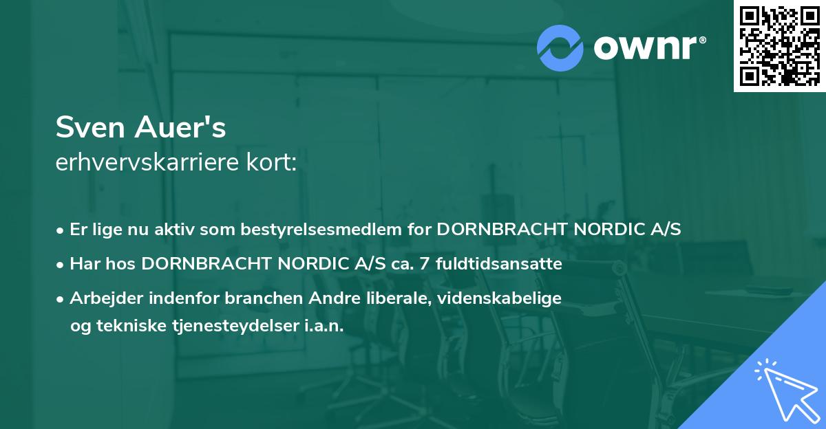 Sven Auer's erhvervskarriere kort