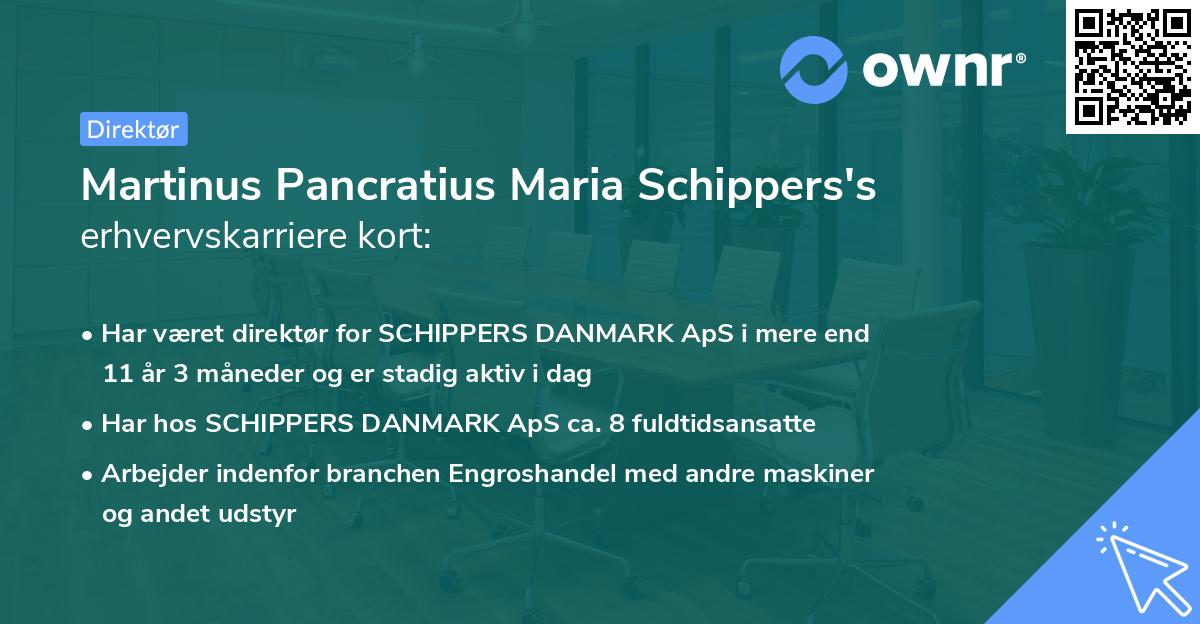 Martinus Pancratius Maria Schippers's erhvervskarriere kort