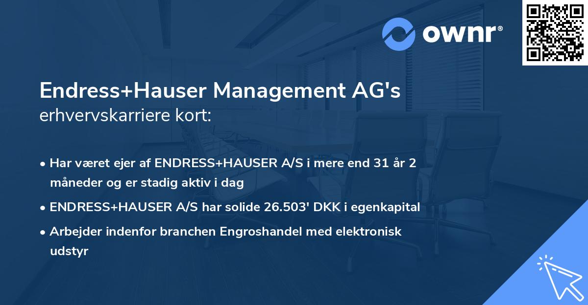 Endress+Hauser Management AG's erhvervskarriere kort