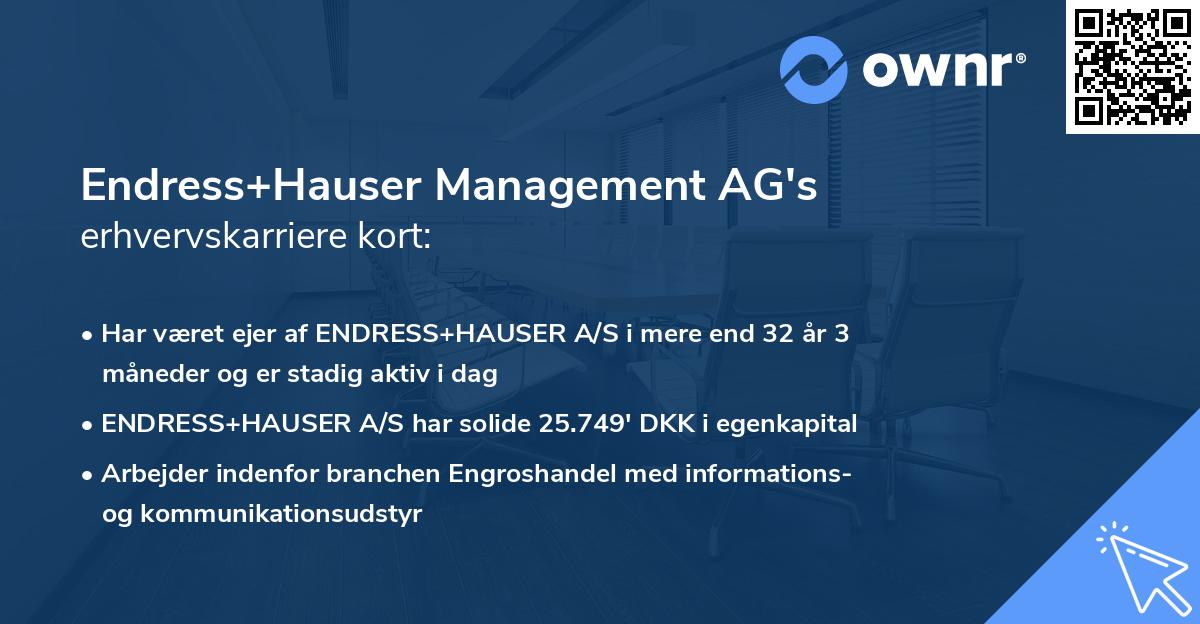 Endress+Hauser Management AG's erhvervskarriere kort