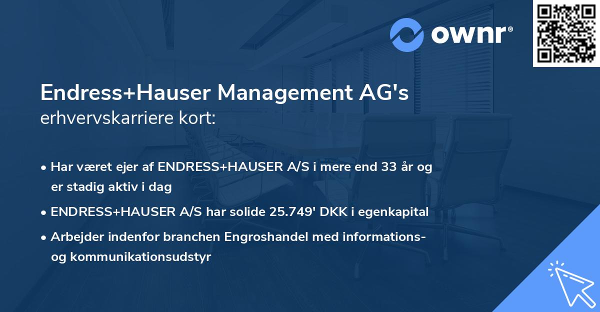 Endress+Hauser Management AG's erhvervskarriere kort