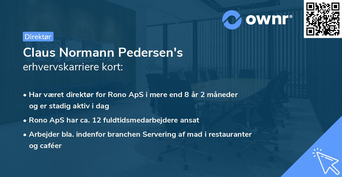 Claus Normann Pedersen's erhvervskarriere kort