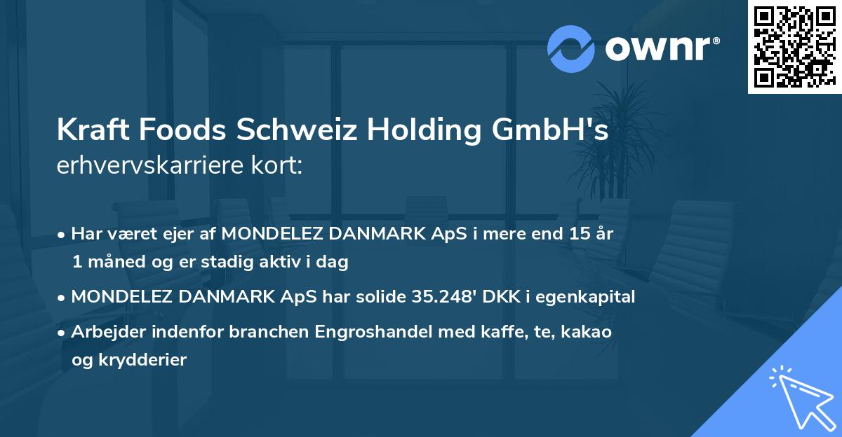 Kraft Foods Schweiz Holding GmbH's erhvervskarriere kort