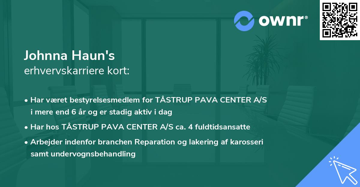 Johnna Haun's erhvervskarriere kort