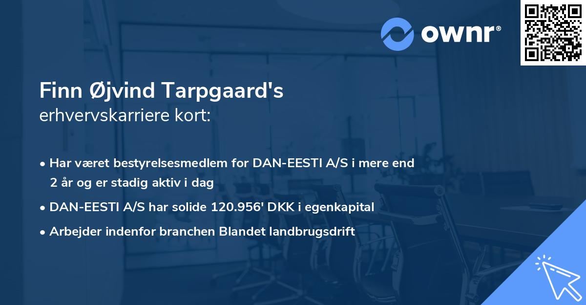 Finn Øjvind Tarpgaard's erhvervskarriere kort
