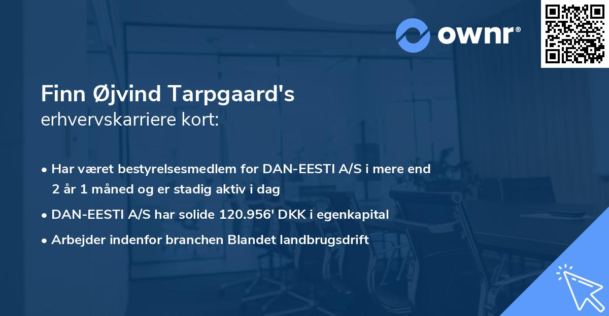 Finn Øjvind Tarpgaard's erhvervskarriere kort