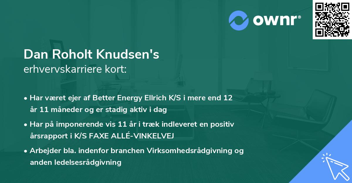 Dan Roholt Knudsen's erhvervskarriere kort