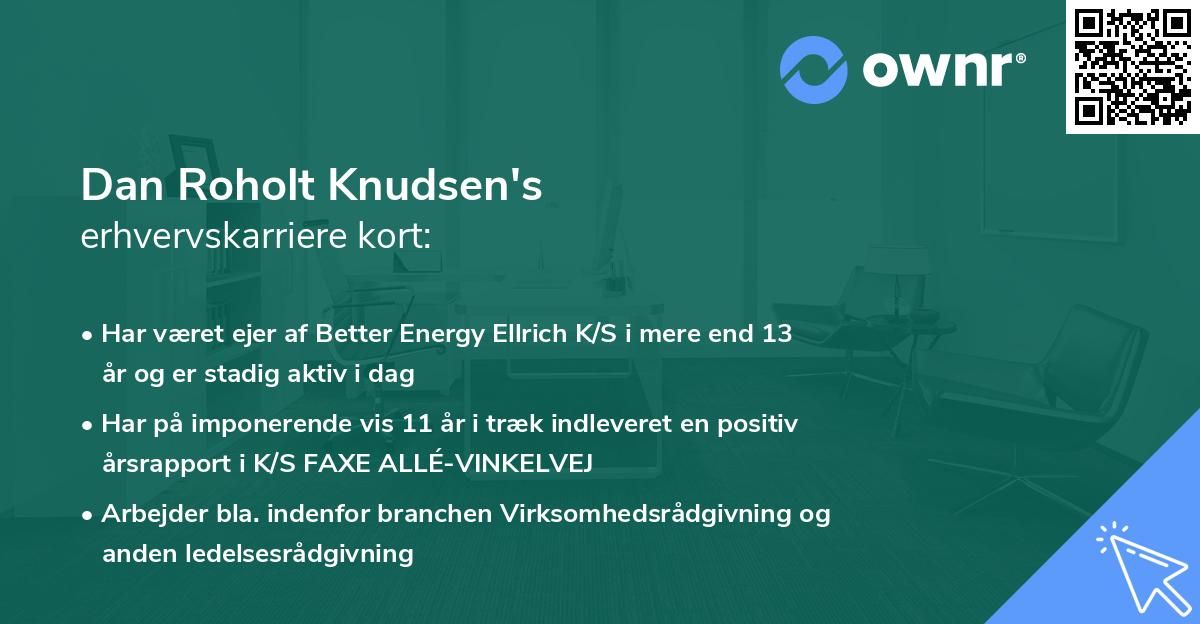 Dan Roholt Knudsen's erhvervskarriere kort