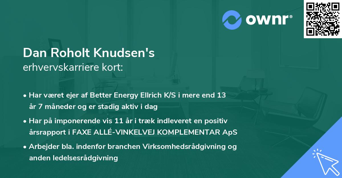Dan Roholt Knudsen's erhvervskarriere kort