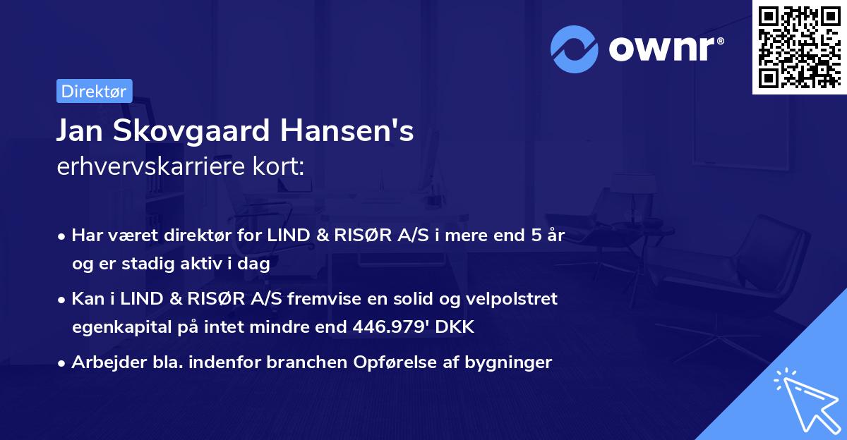 Jan Skovgaard Hansen's erhvervskarriere kort