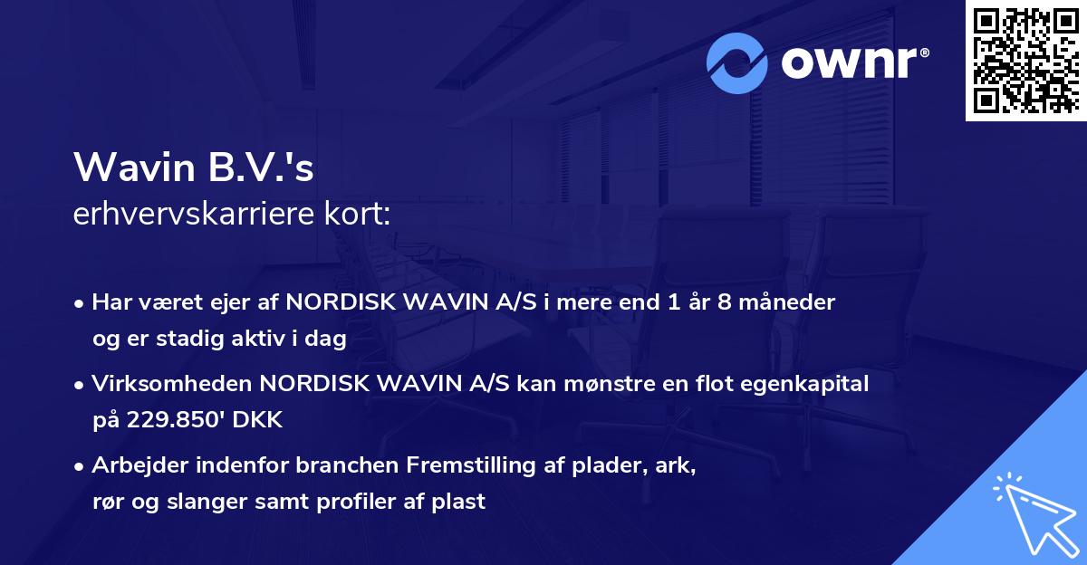 Wavin B.V.'s erhvervskarriere kort