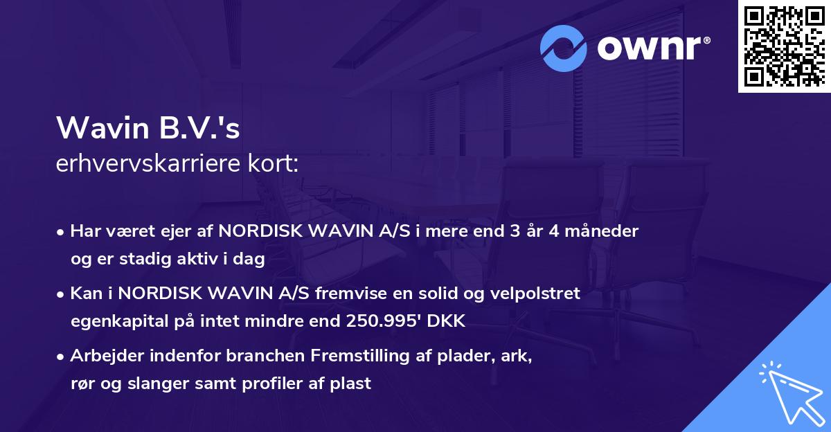 Wavin B.V.'s erhvervskarriere kort