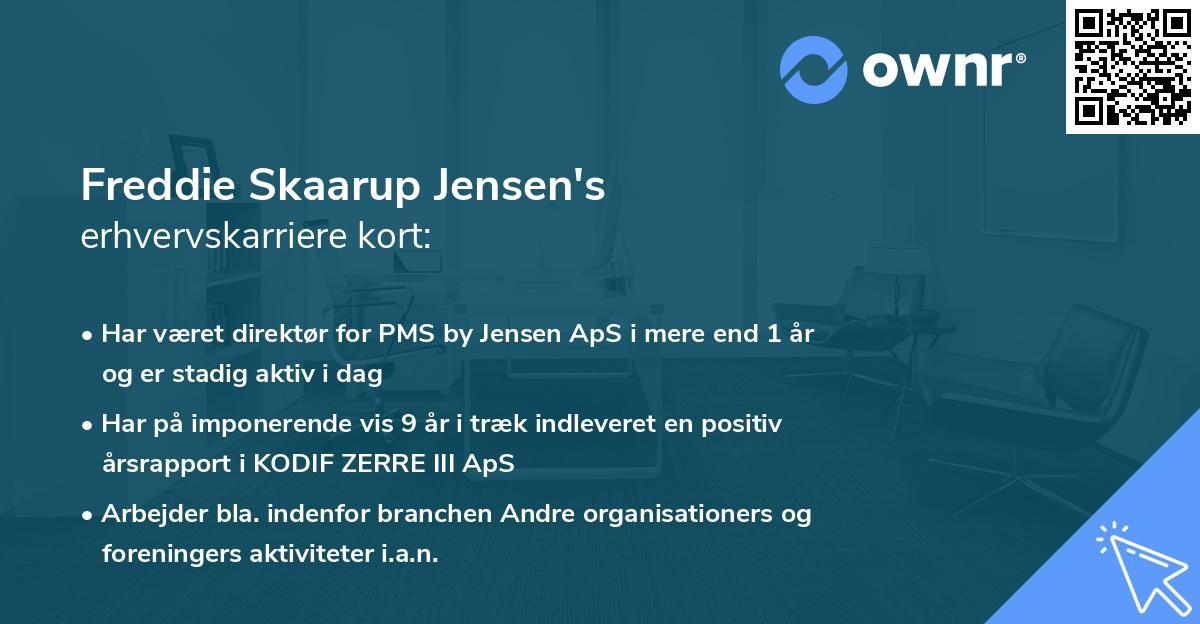 Freddie Skaarup Jensen's erhvervskarriere kort