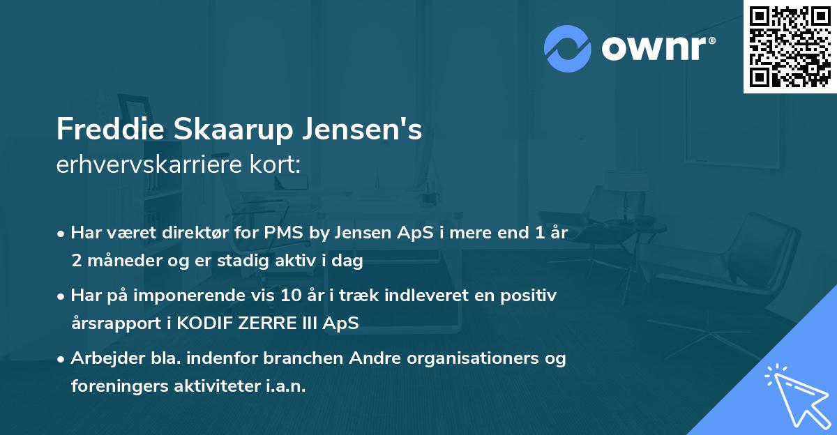 Freddie Skaarup Jensen's erhvervskarriere kort
