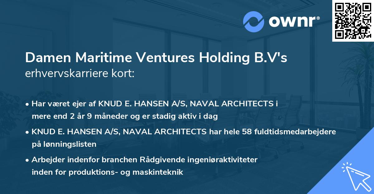 Damen Maritime Ventures Holding B.V's erhvervskarriere kort