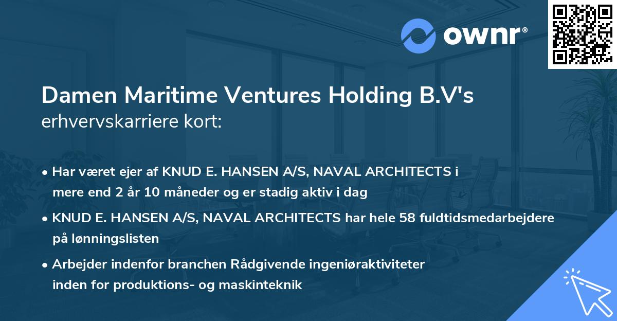 Damen Maritime Ventures Holding B.V's erhvervskarriere kort
