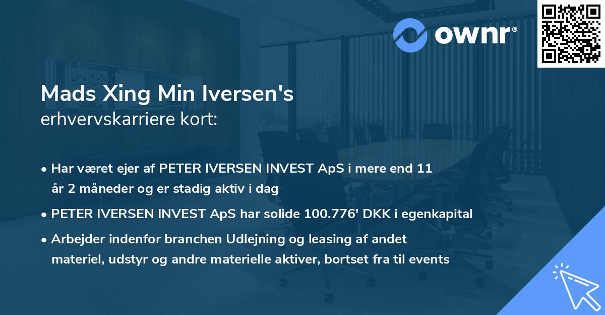 Mads Xing Min Iversen's erhvervskarriere kort
