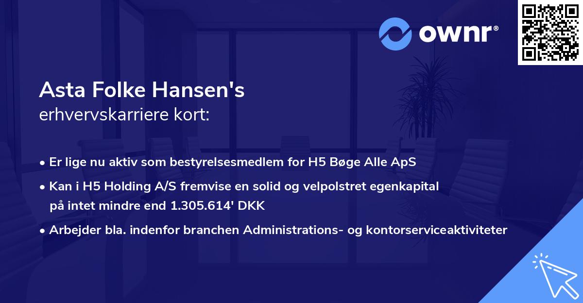 Asta Folke Hansen's erhvervskarriere kort