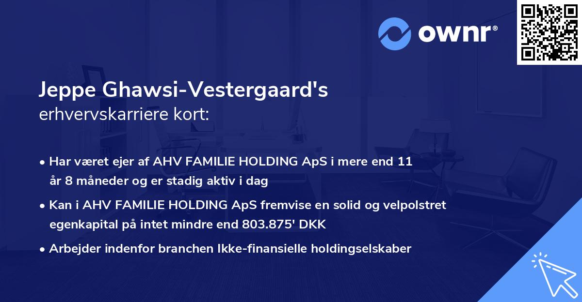 Jeppe Ghawsi-Vestergaard's erhvervskarriere kort